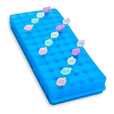 Mtc Bio Reversible Racks For 1.5/2.0 ml or 0.5 ml Tubes, 60 Place, Blue, 5 Pack R1090-B